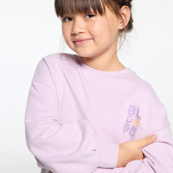 سويت شيرت من الصوف الناعم، باللون البنفسجي للفتيات